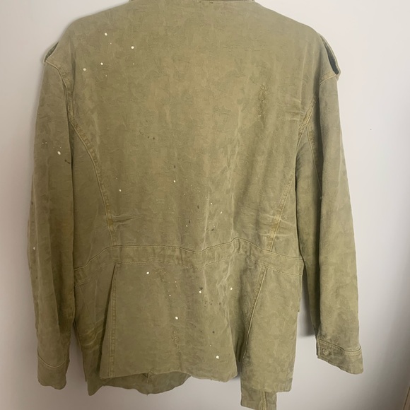Free People Green Distressed Military Style Jacket - Picture 5 of 5